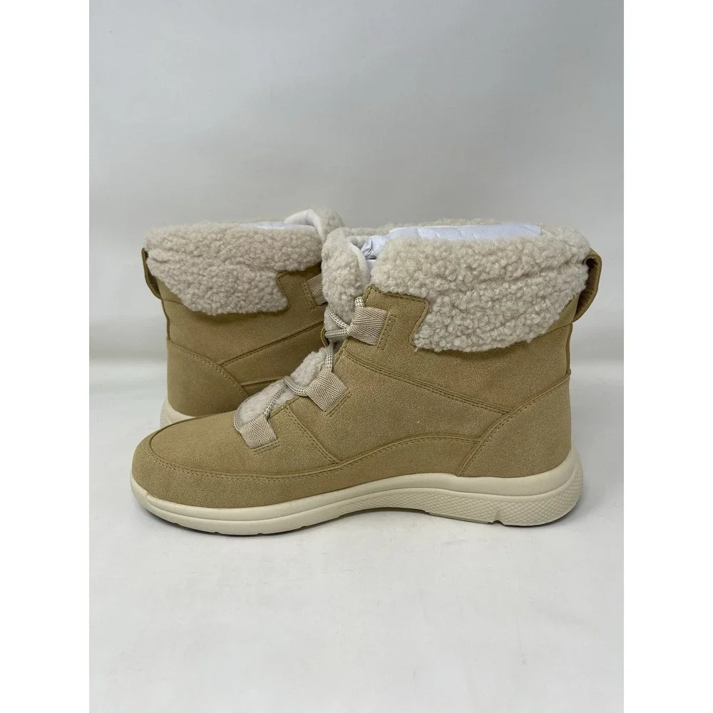JBU Freeze Faux Fur Winter Boots Women's Size 8M Tan NEW All Terra Traction New*